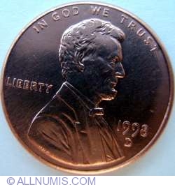 1 Cent 1998, Cent, Lincoln Memorial (1959-2008) - United States of