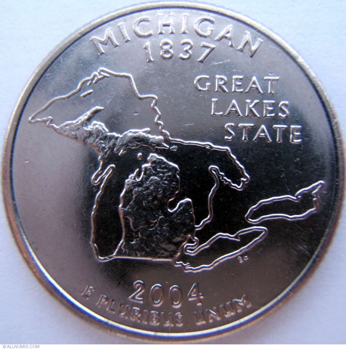 State Quarter 2004 D - Michigan, Quarter, 50 State Series (1999-2008 How Much Is A Smooth Edge Quarter Worth