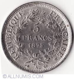 Image #1 of [COUNTERFEIT] 5 Francs 1875 A