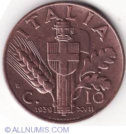 Image #1 of 10 Centesimi 1939 - copper
