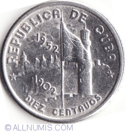 Image #2 of 10 Centavos 1952 - Aniversarea a 50 de ani de Republica