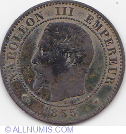 2 Centimes 1855 MA (Anchor)