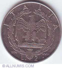 2 Lire 1939 XVIII magnetic