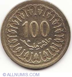 100 Millim 1983 (AH 1403) - small date, sharp lower tip of 9