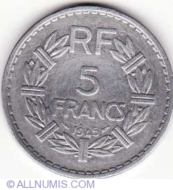 Image #1 of 5 Francs 1945