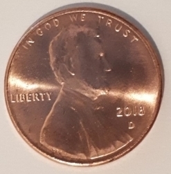 Image #1 of 1 Cent 2018 D