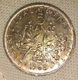 Image #1 of 5 Francs 1968