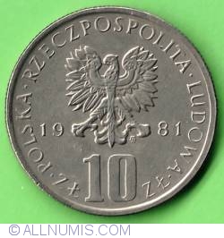 10 złotych 1981 - Boleslaw Prus