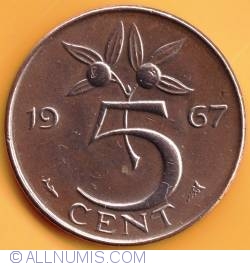 Image #2 of 5 Cent 1967 (leaves far from rim)