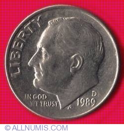 Image #2 of Dime 1989 D