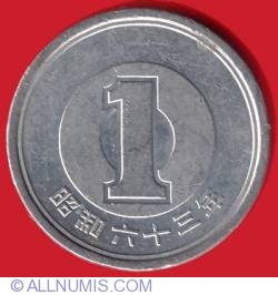 1 Yen 1988 (Anul 63 - 昭和六十三年)