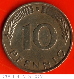 Image #2 of 10 Pfennig 1974 D