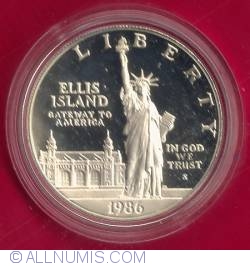 Image #1 of 1 Dolar 1986 S - Statuia Libertății de pe Insula Ellis