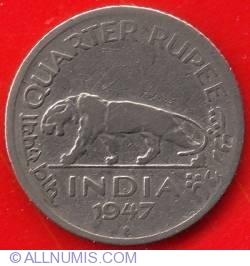 SEE PICTURES 1947 BRITISH INDIA 1//4 RUPEE IN UNC CONDITION