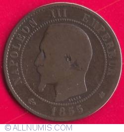 10 centimes 1855 K (a) (Anchor)