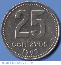 Image #2 of 25 Centavos 1993