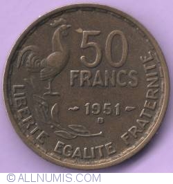 Image #2 of 50 Francs 1951 B