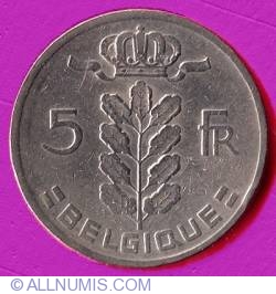 Image #1 of 5 Francs 1966 (BELGIQUE)