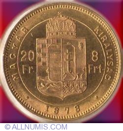 Image #2 of 8 Forint (20 Francs) 1878