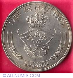 5 Kroner 1960 - Nunta de argint