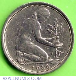 Image #2 of 50 Pfennig 1988 D