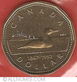 Image #2 of 1 Dollar 1992 - 125th Anniversary of Confederation