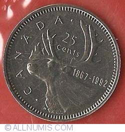 Image #2 of 25 Cents 1992 - 125th Anniversary of Confederation