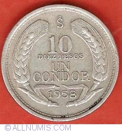 Image #2 of 10 Pesos / 1 Condor 1958