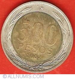 500 Pesos 2002 - 5.2 mm date
