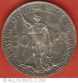 Image #1 of 50 Francs 1935 (Dutch) - Brussels Exposition and Railway Centennial