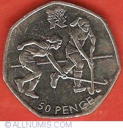 50 Pence 2011 - Olimpiada de la Londra 2012 - Hochei