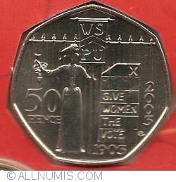 Image #1 of 50 Pence 2003 - 100th Anniversary of the Woman's Social and Political Union