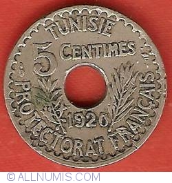 Image #2 of 5 Centimes 1920 (AH1339)