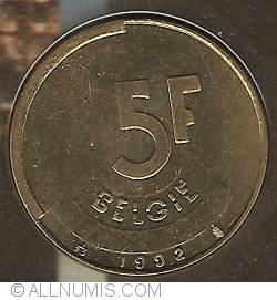 Image #2 of 5 Francs 1992 (belgië)