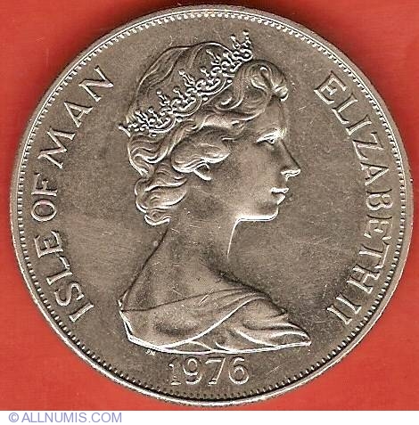 1976 crown isle british man coins