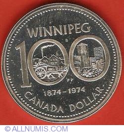 Image #2 of 1 Dollar 1974 - Winnipeg - Silver