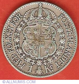1 Krona 1935, Gustaf V (1907-1950) - Sweden - Coin - 12790