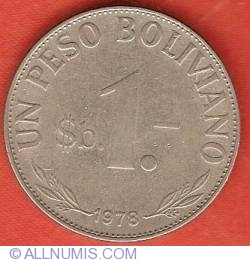 Image #2 of 1 Peso Boliviano 1978