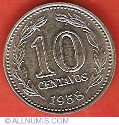 Image #2 of 10 Centavos 1958