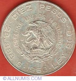 Image #1 of 10 Pesos 1960 - Sesquicentennial of War of Independence