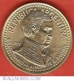 Image #1 of 10 Pesos 1977 - Admiral G. Brown Bicentennial