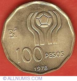 Image #2 of 100 Pesos 1978 - World Soccer Championship