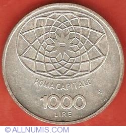 Image #1 of 1000 Lire 1970 - 100 de ani de când Roma este capitala Italiei