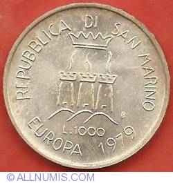 Image #1 of 1000 Lire 1979 - Unitatea Europeană