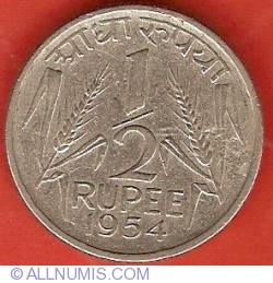 Image #2 of 1/2 Rupee 1954 (C)
