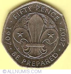 Image #1 of 50 Pence 2007 - 100th Anniversary Scouting Movement