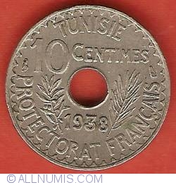 Image #2 of 10 Centimes 1938 (ah1357)
