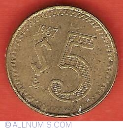 Image #2 of 5 Pesos 1987