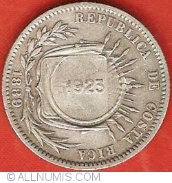 Image #1 of 50 Centimos 1923 - countermark on 25 Centavos 1889 Heaton