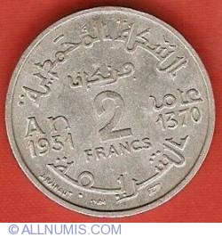 Image #2 of 2 Francs 1951 (AH1370)